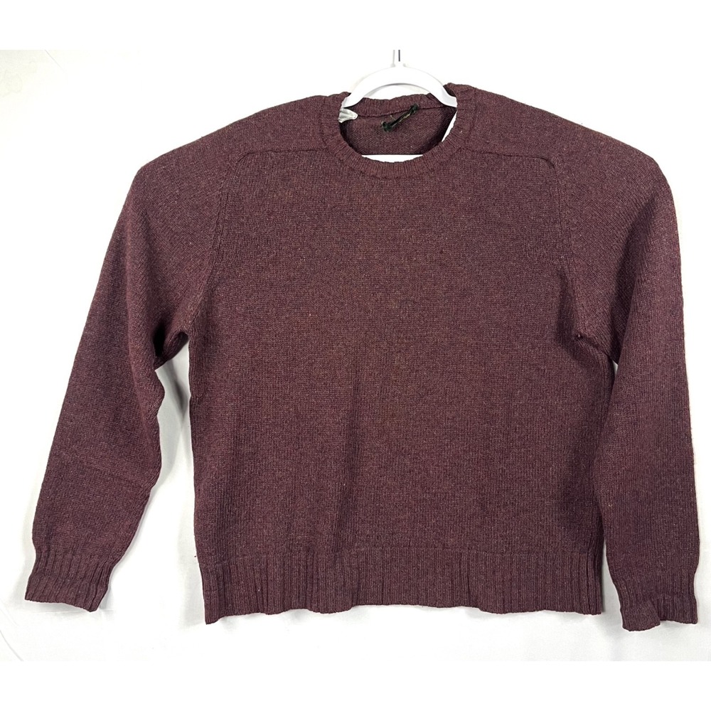 GUC Boundary Waters Mens XL Burgundy Wool Crewneck Sweater Made in Italy Vintage